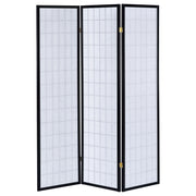 Carrie 3-Panel Room Divider Folding Shoji Screen Black
