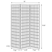 Carrie 3-Panel Room Divider Folding Shoji Screen Black