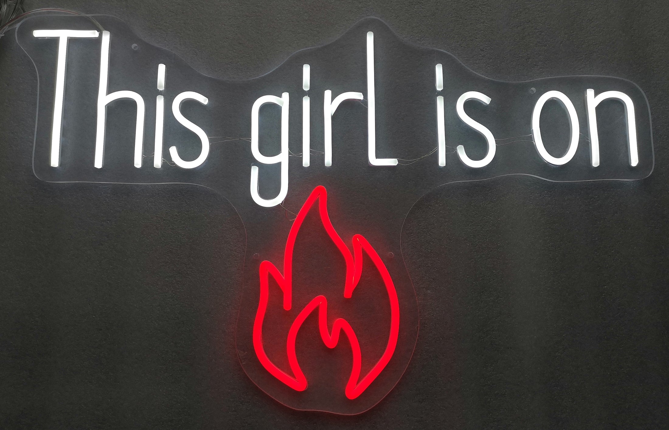 ''This Girl is On Fire'' Neon Typography