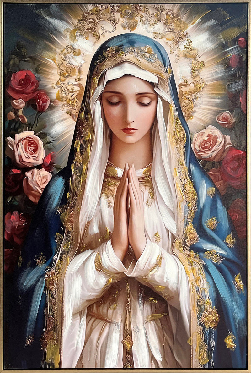 Sacred Bloom I Hand-Embellished Canvas in Frame