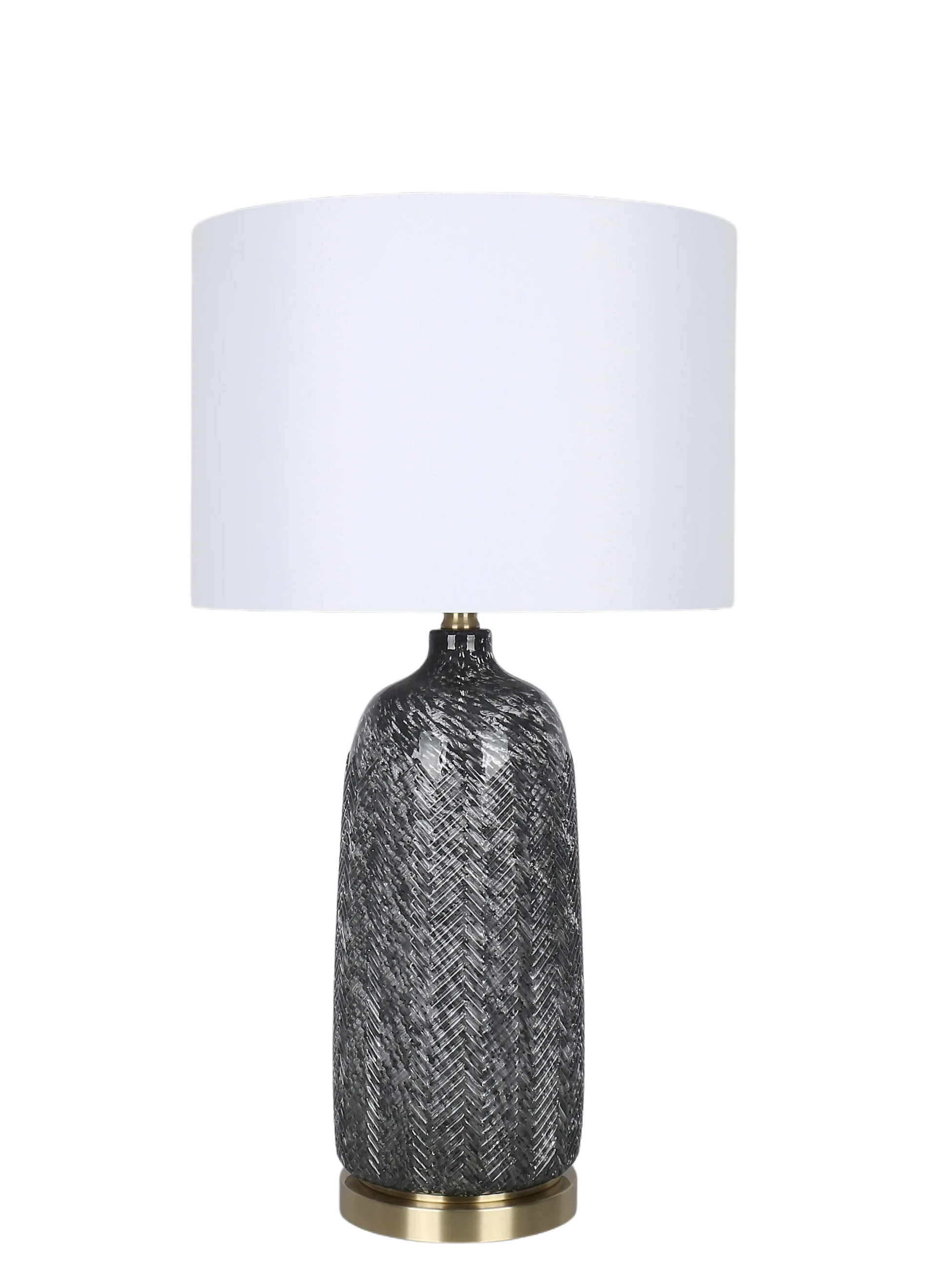 Midnight Weave Art Glass & Metal Table Lamp (Case Pack 2)