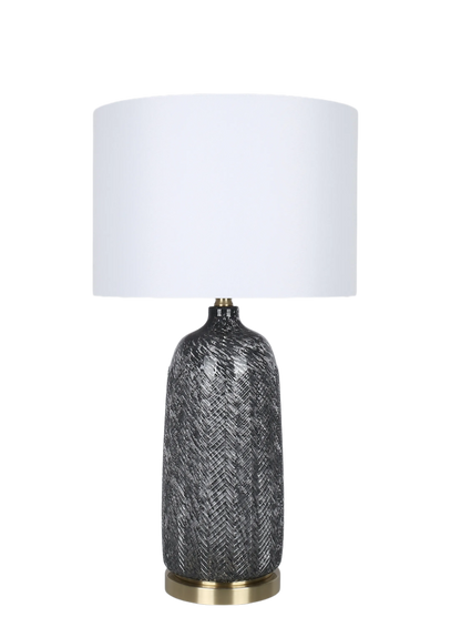 Midnight Weave Art Glass & Metal Table Lamp (Case Pack 2)