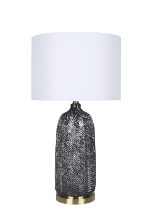 Midnight Weave Art Glass & Metal Table Lamp (Case Pack 2)