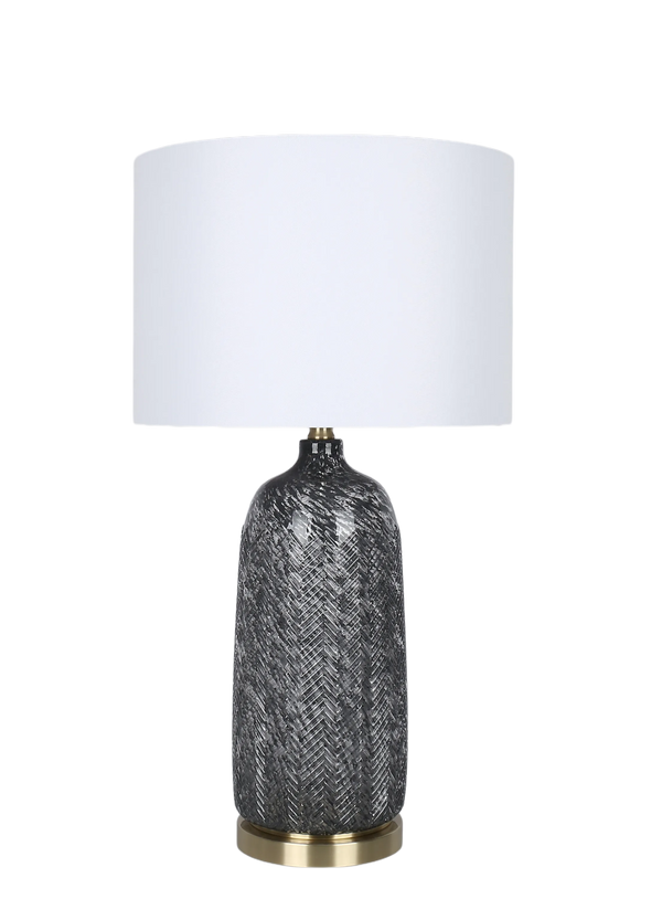 Midnight Weave Art Glass & Metal Table Lamp (Case Pack 2)