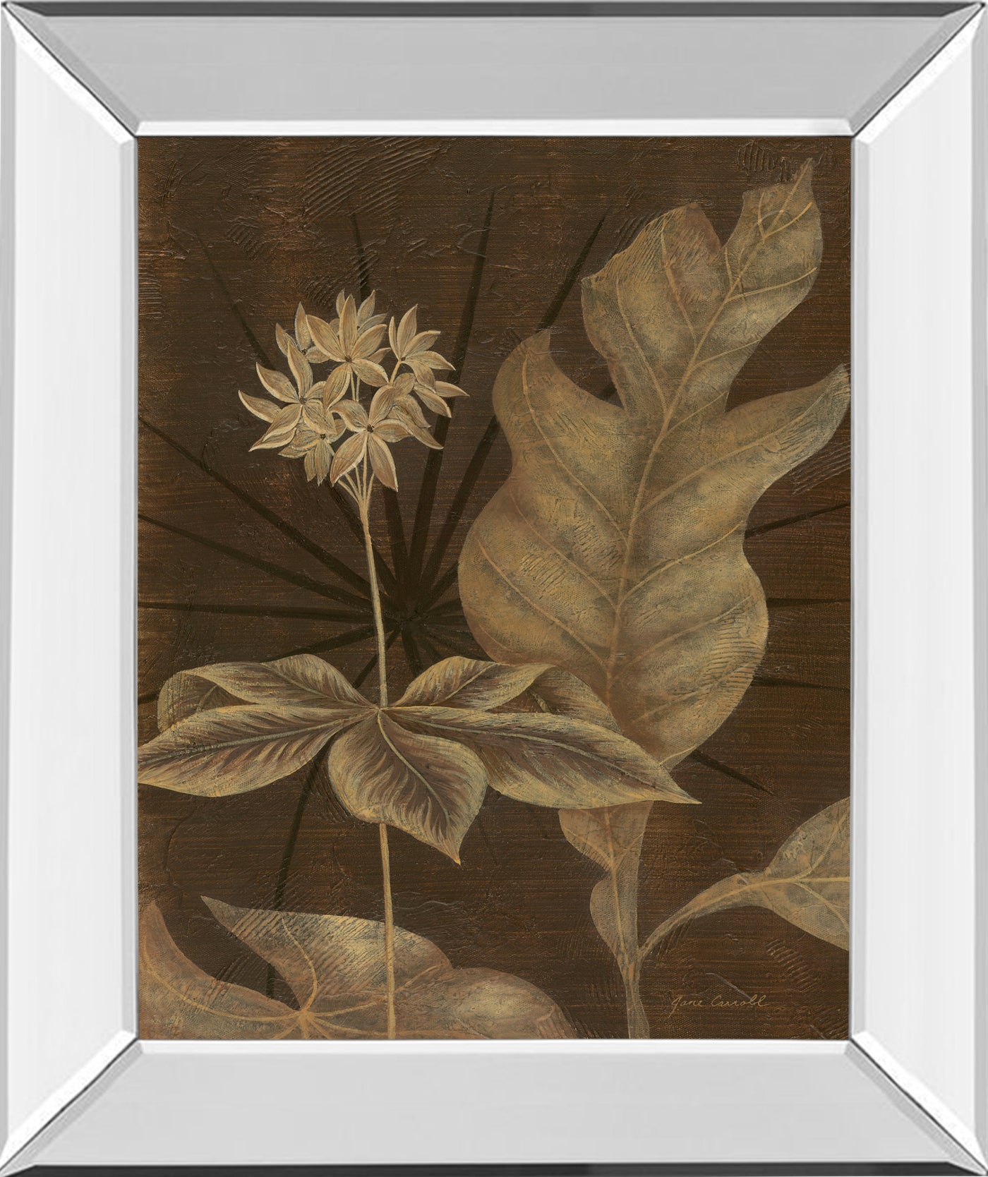 Mirrored Frame Tropical Night I By Jane Carroll