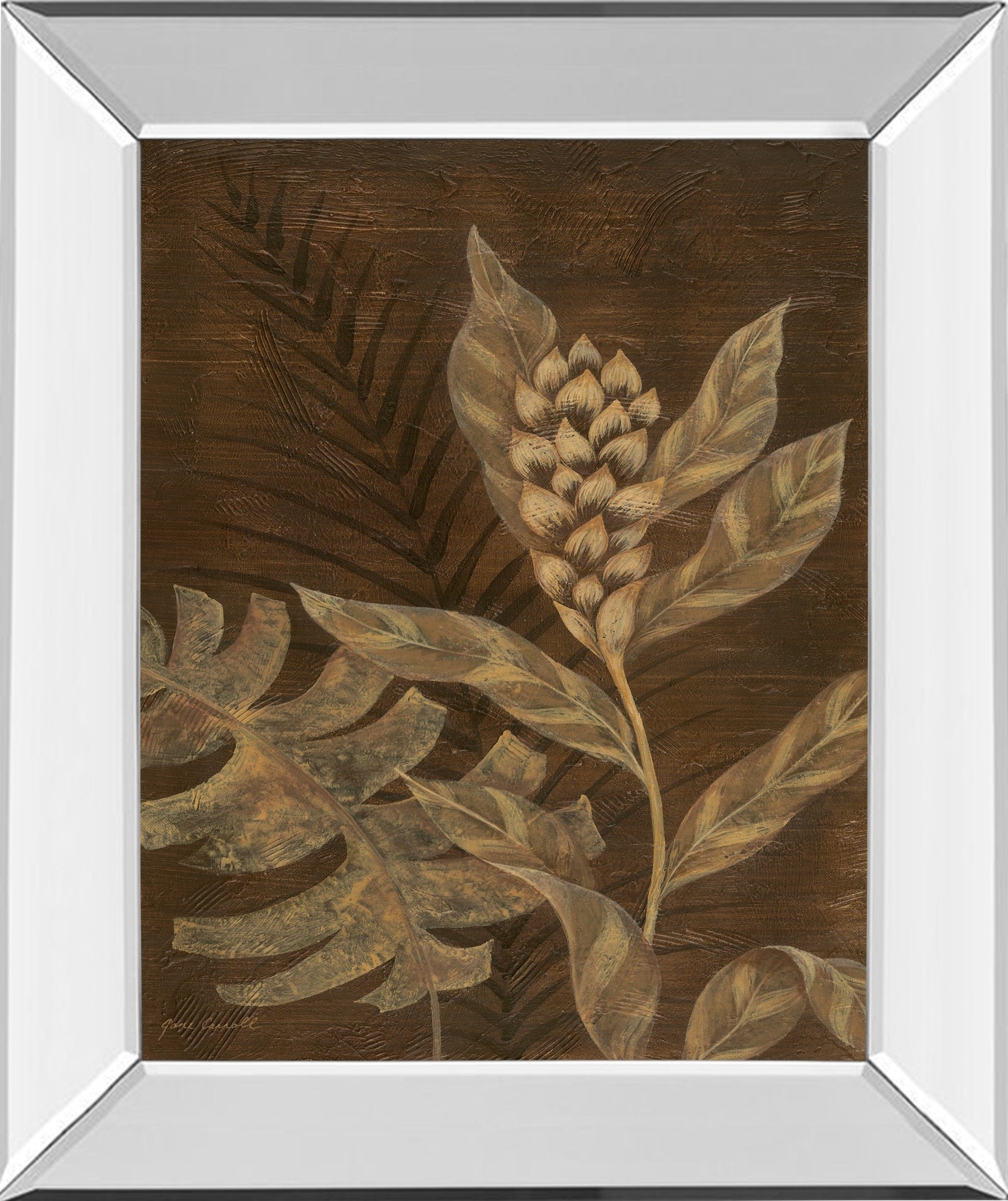 Mirrored Frame Tropical Night II By Jane Carroll