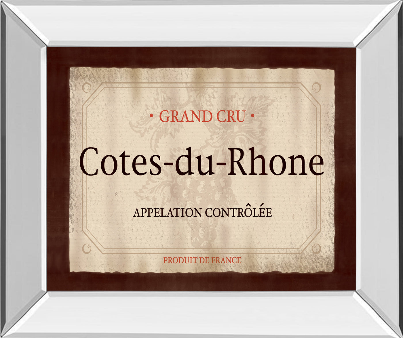Mirrored Frame Cote Du Rhone By Paola Viveiros
