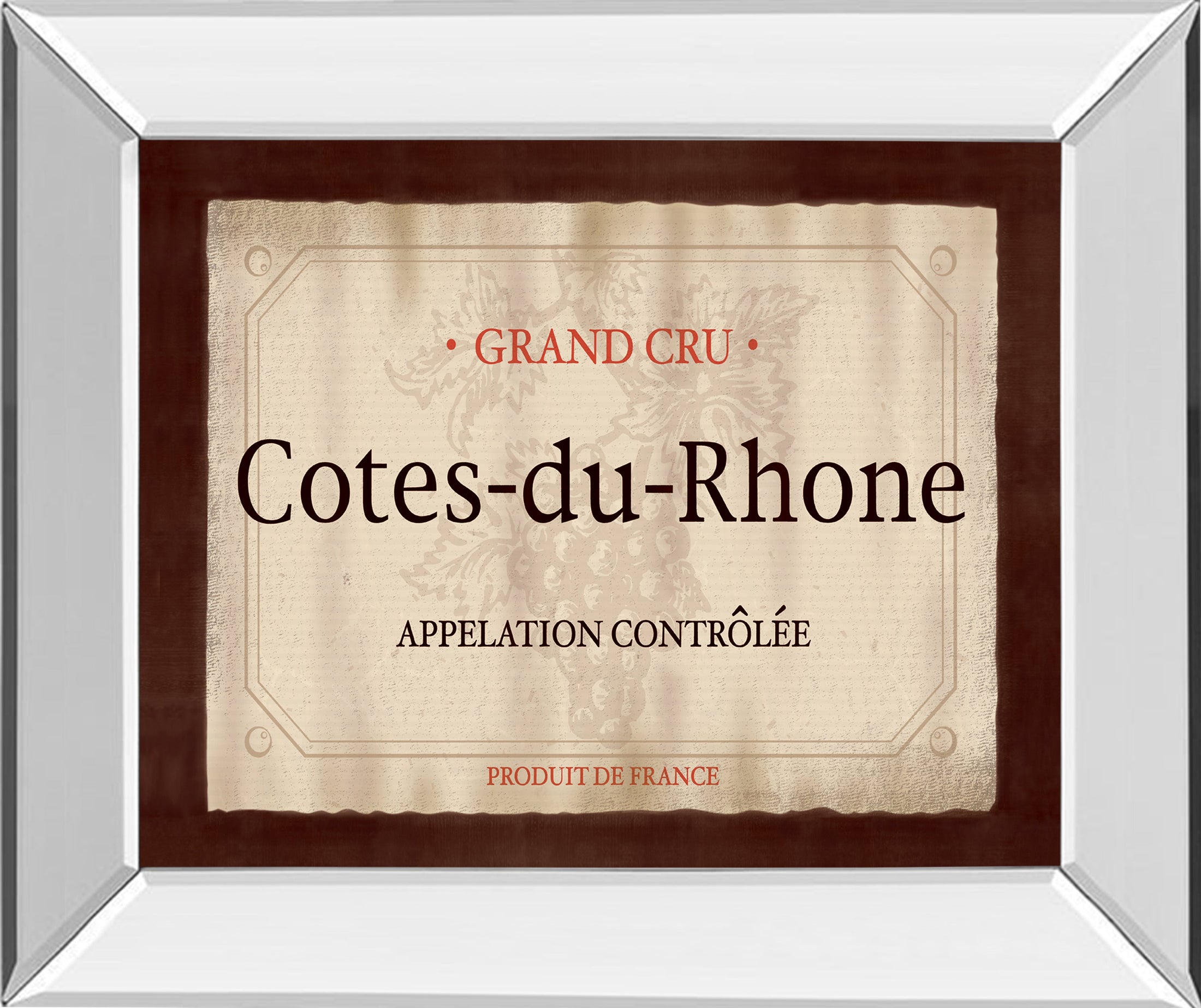 Mirrored Frame Cote Du Rhone By Paola Viveiros