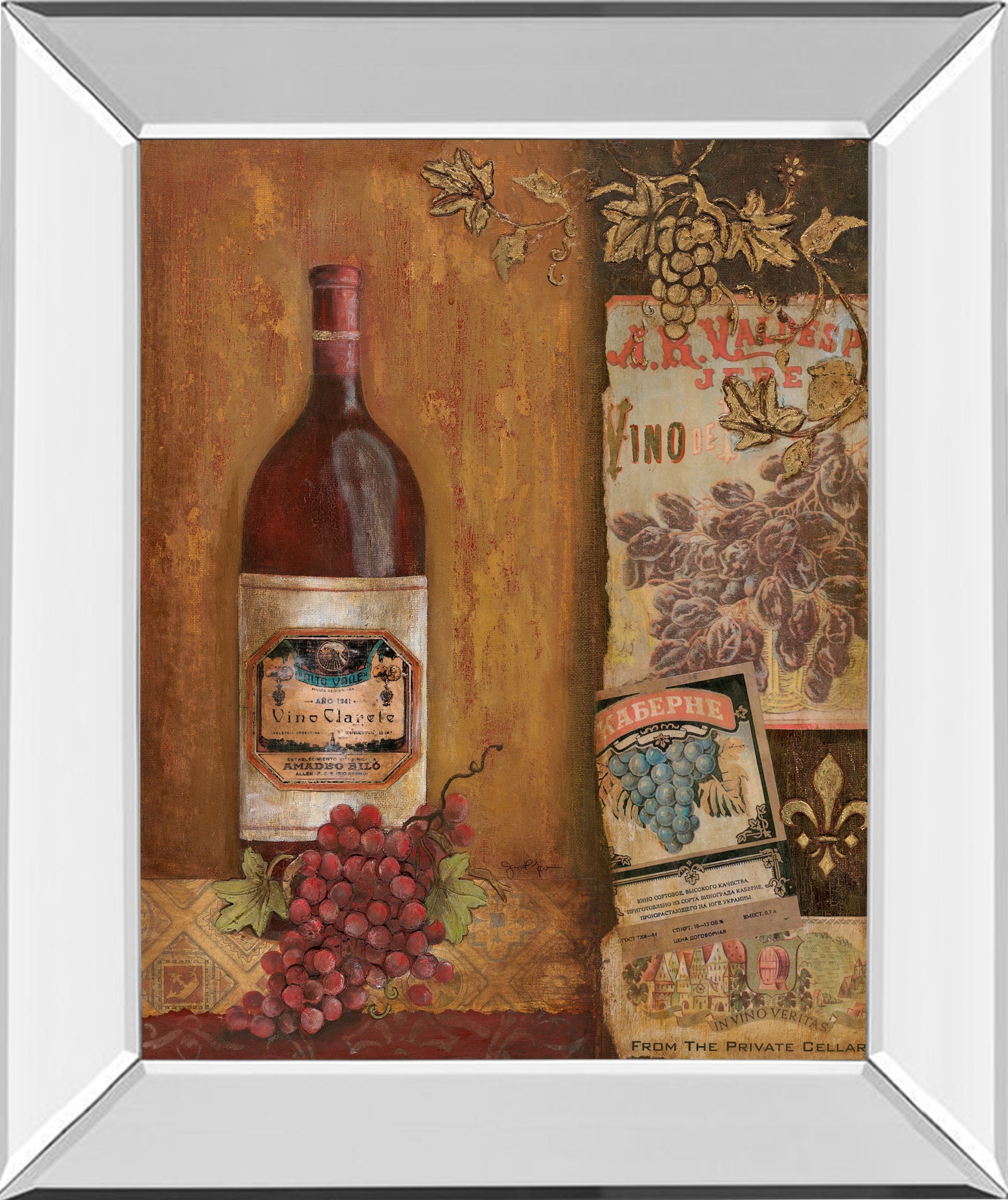 Mirrored Frame Vintage Red By Tava Studio
