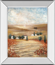 Mirrored Frame Hilltown Landscape I By Rosie Abrahams