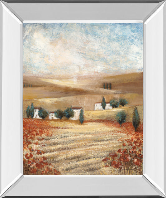 Mirrored Frame Hilltown Landscape I By Rosie Abrahams