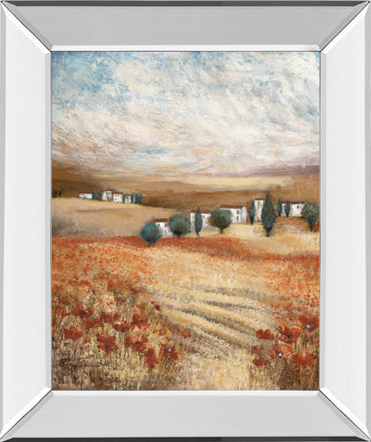 Mirrored Frame Hilltown Landscape II By Rosie Abrahams