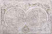 ''Gilded Vintage World Map Embellished Canvas'' Hand-painted Wrapped Canvas