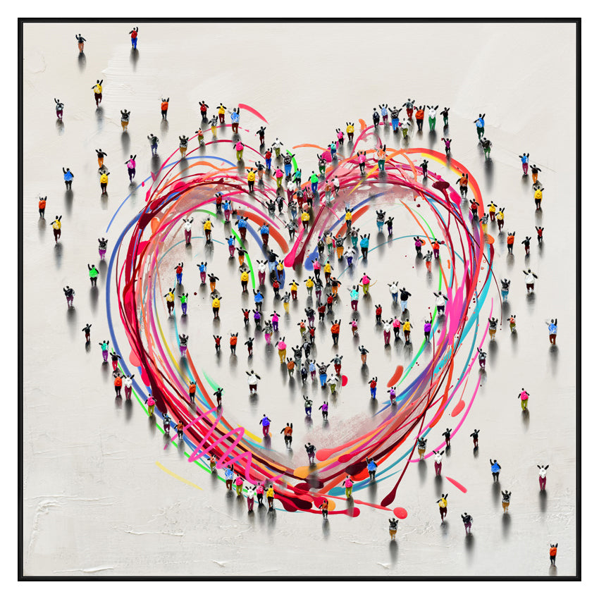 ''Love for All'' Hand-painted Canvas in Frame