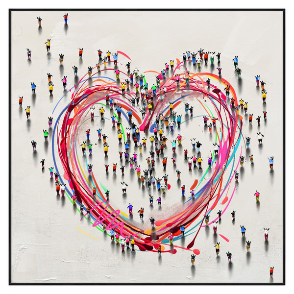 ''Love for All'' Hand-painted Canvas in Frame