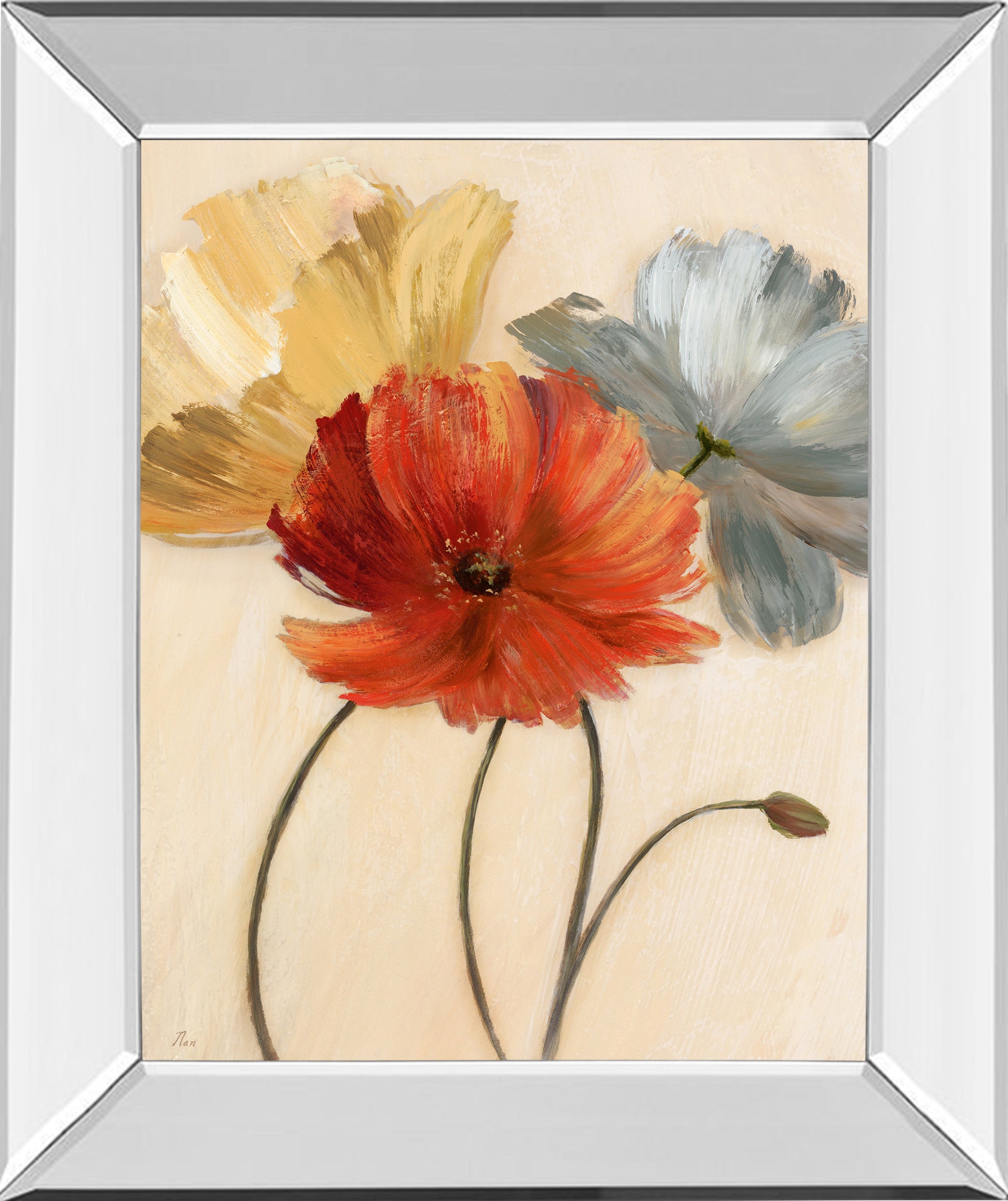Mirrored Frame Poppy Palette I By Nan