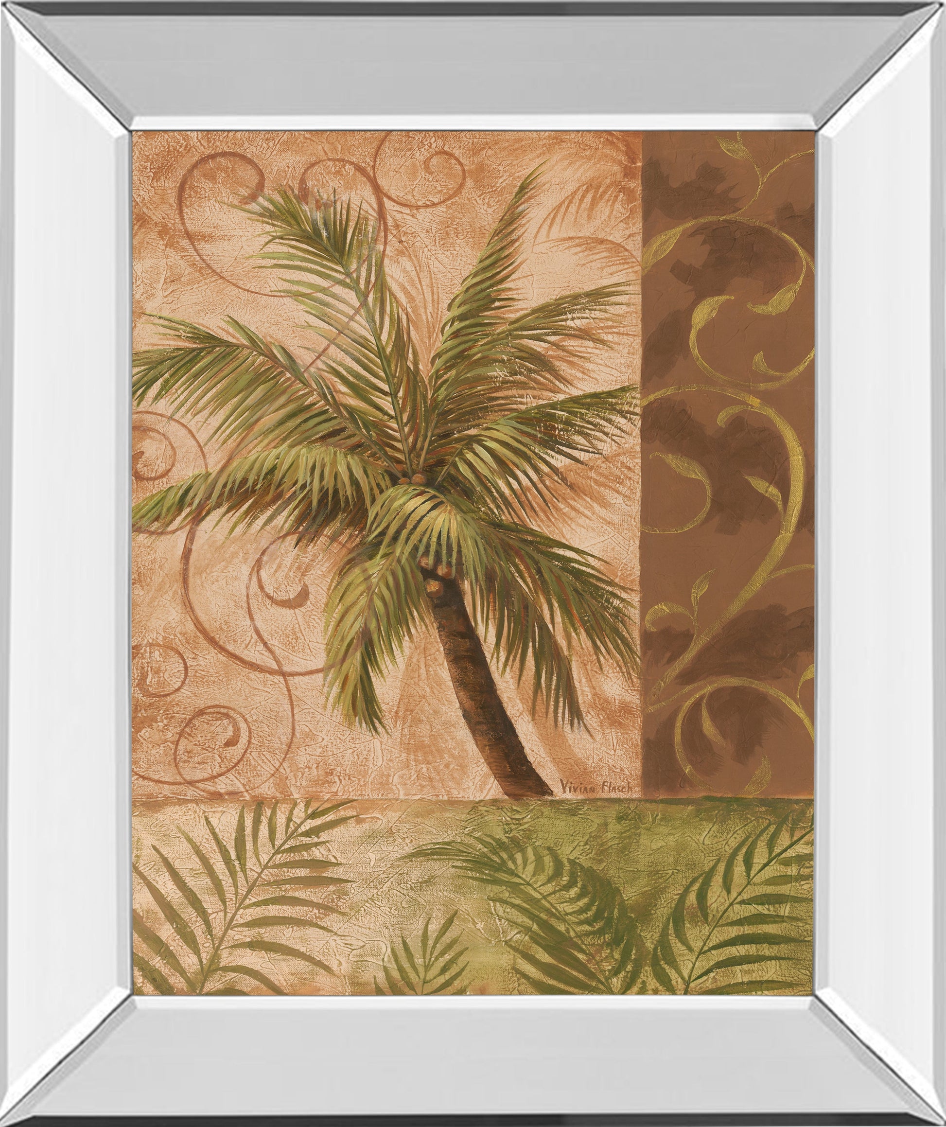 Mirrored Frame Tropical Breeze I By Vivian Flasch