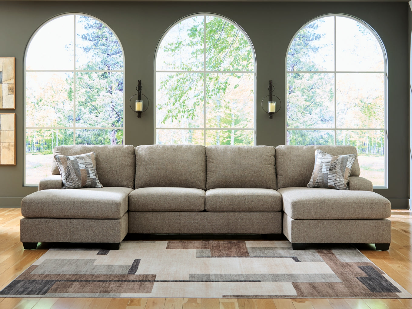 Newellen 3-Piece Sectional with Double Chaise