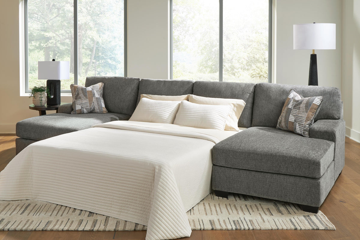 Newellen 3-Piece Sleeper Sectional with Double Chaise