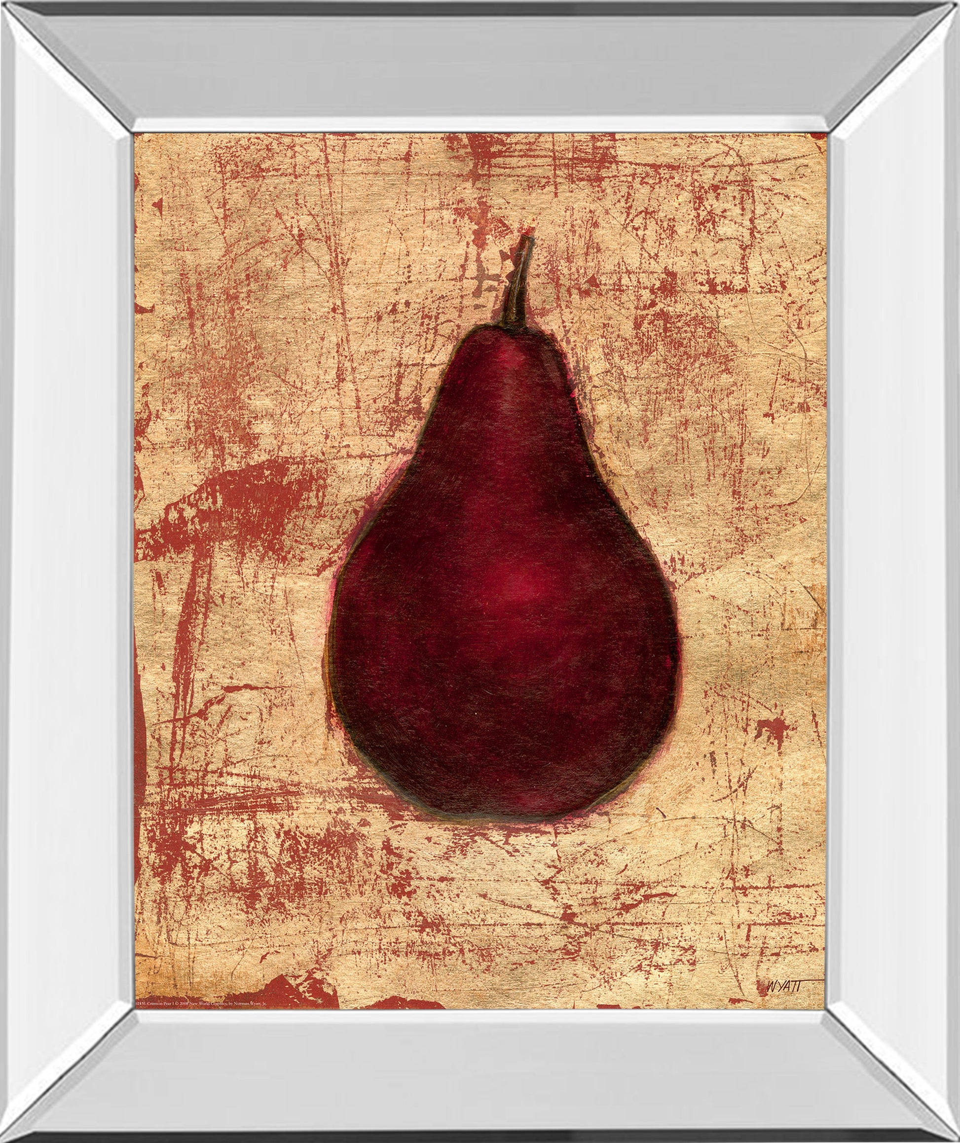 Mirrored Frame Crimson Pear By Norman Wyatt, Jr.