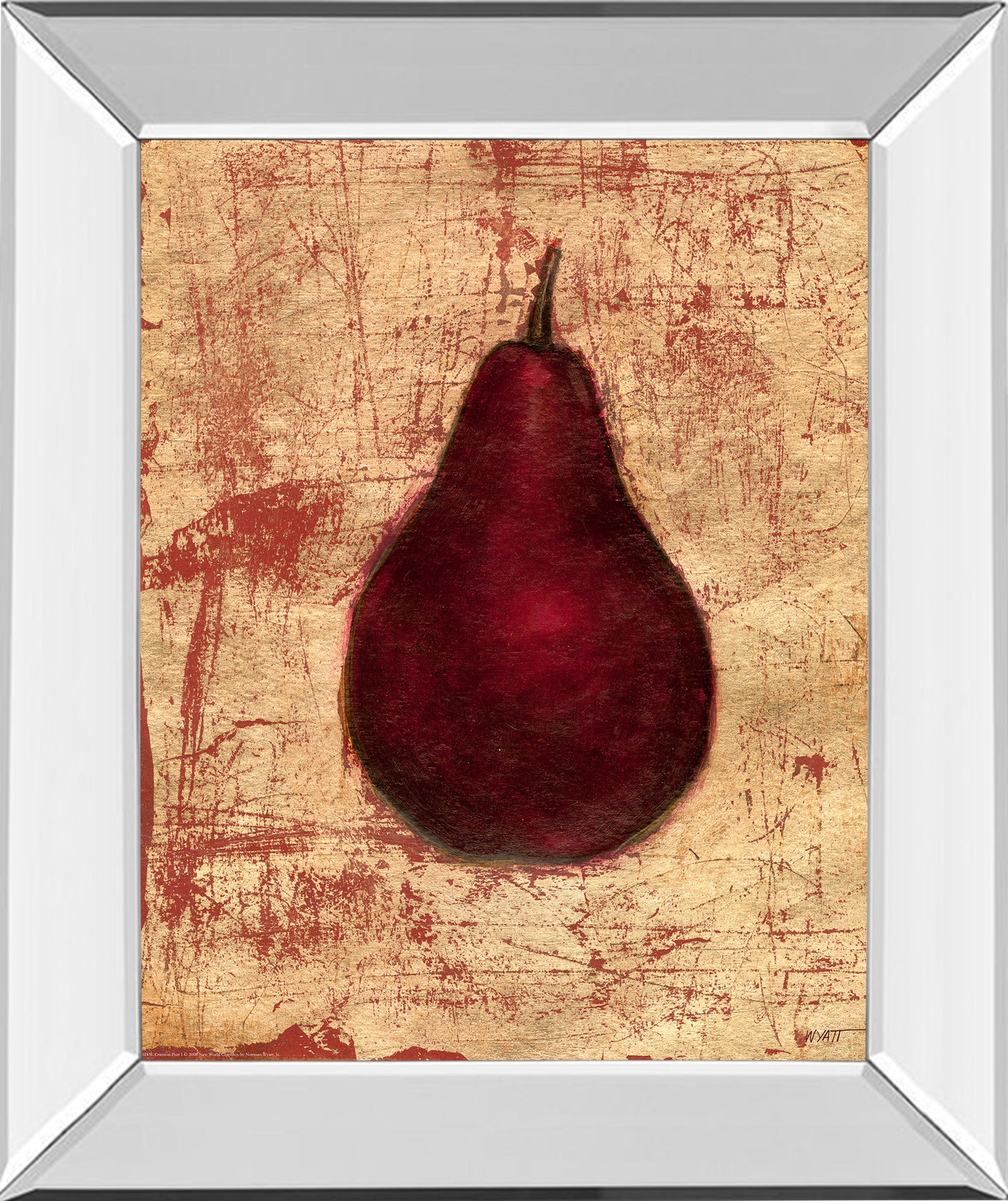 Mirrored Frame Crimson Pear By Norman Wyatt, Jr.