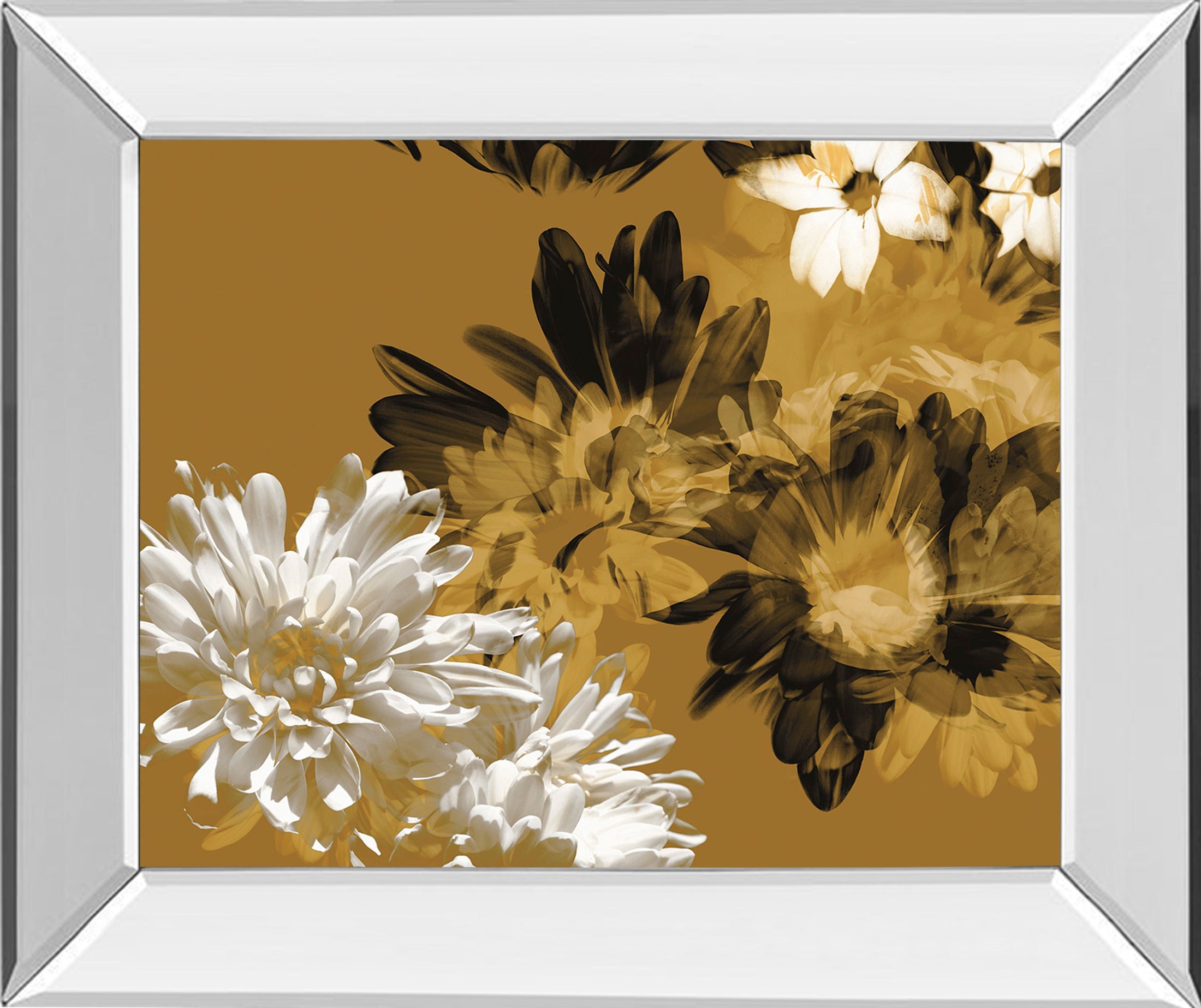 Mirrored Frame Golden Bloom I By A.Project