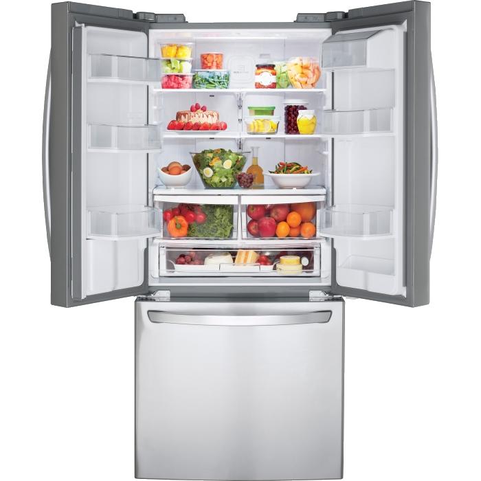 LG 30-inch, 21.8 cu.ft. Freestanding French 3-Door Refrigerator with Smart Cooling® System LFDS22520S IMAGE 4