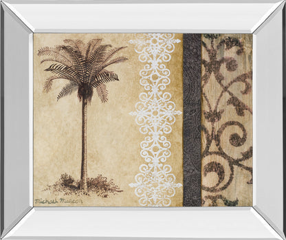Mirrored Frame Decorative Palm II By Michael Marcon