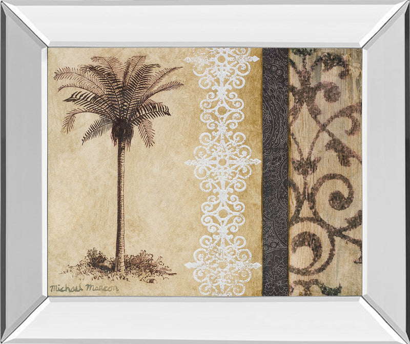 Mirrored Frame Decorative Palm II By Michael Marcon
