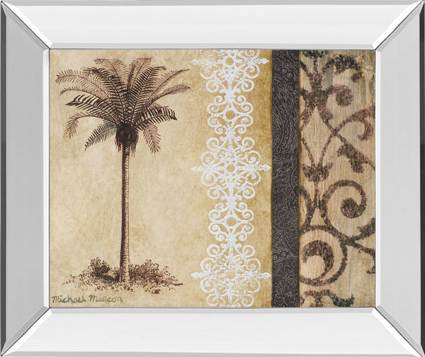 Mirrored Frame Decorative Palm II By Michael Marcon