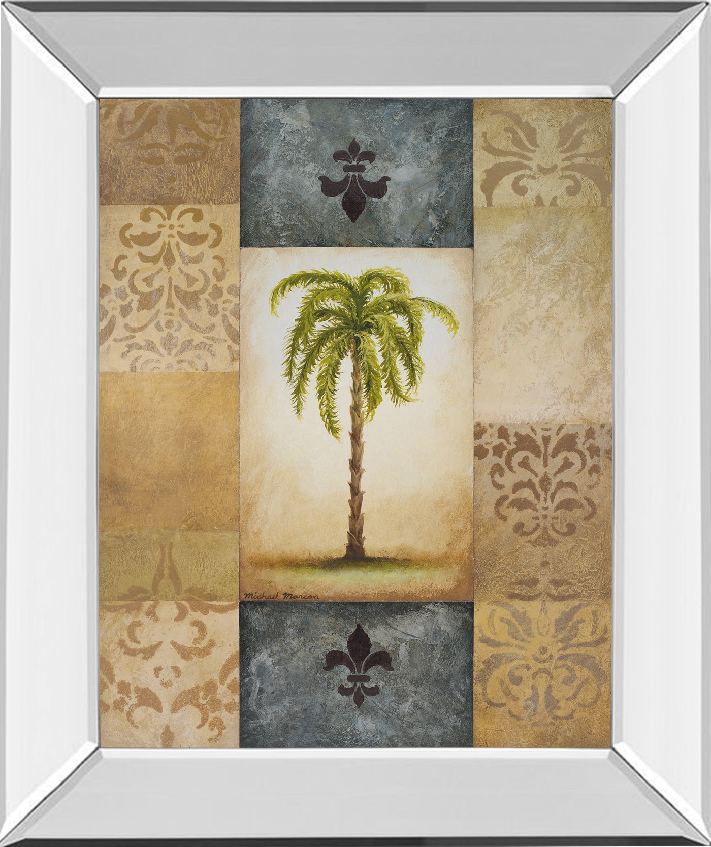 Mirrored Frame Fantasy Palm II By Michael Marcon
