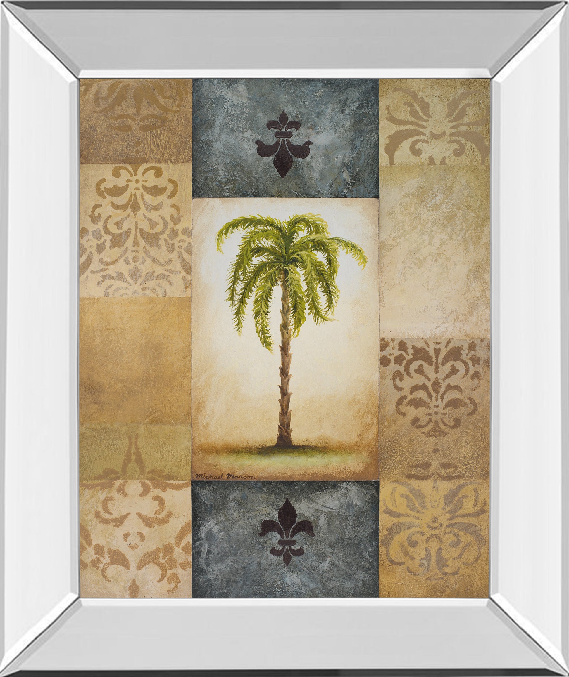Mirrored Frame Fantasy Palm II By Michael Marcon