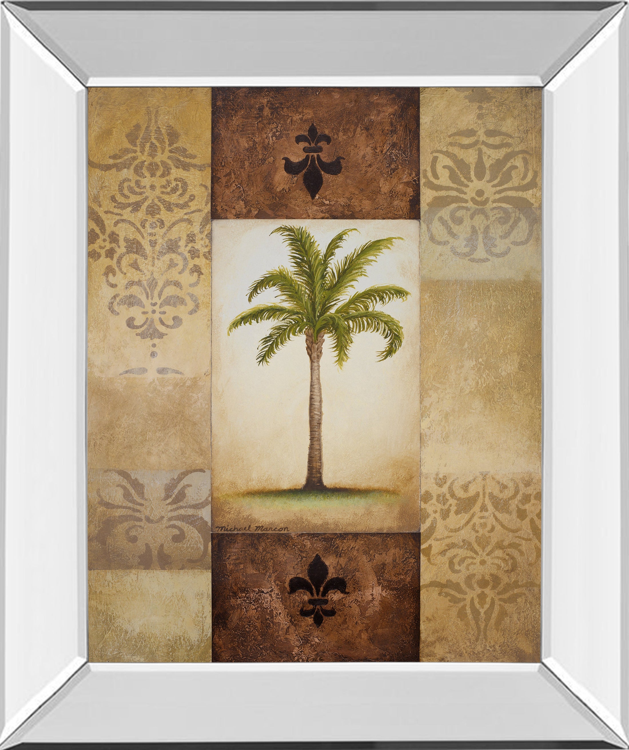 Mirrored Frame Fantasy Palm I By Michael Marcon