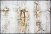 ''Luxe Mist Textured Abstract'' Hand-painted Canvas in Frame