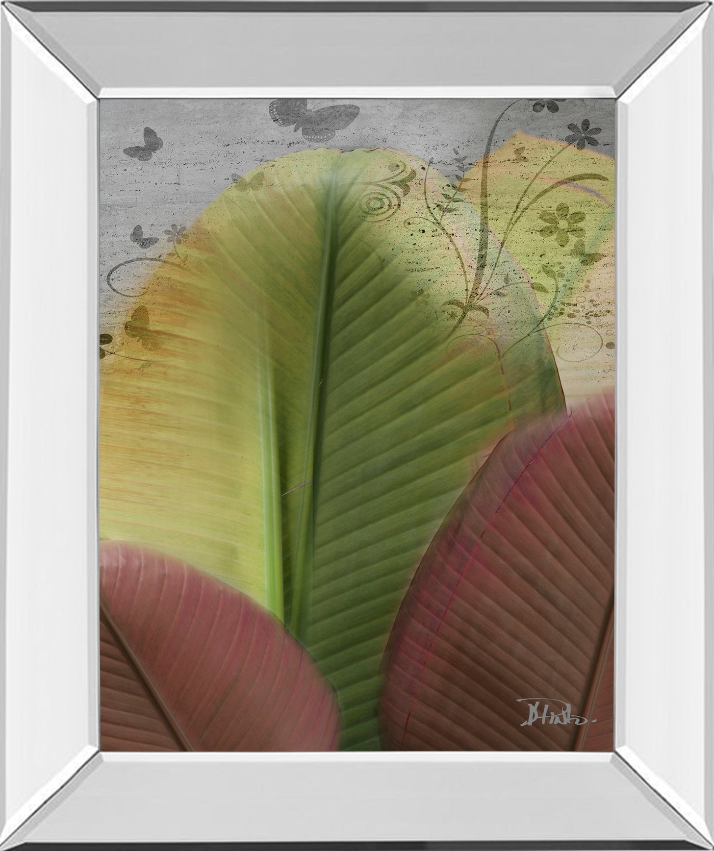Mirrored Frame Butterfly Palm I By Patricia Pinto