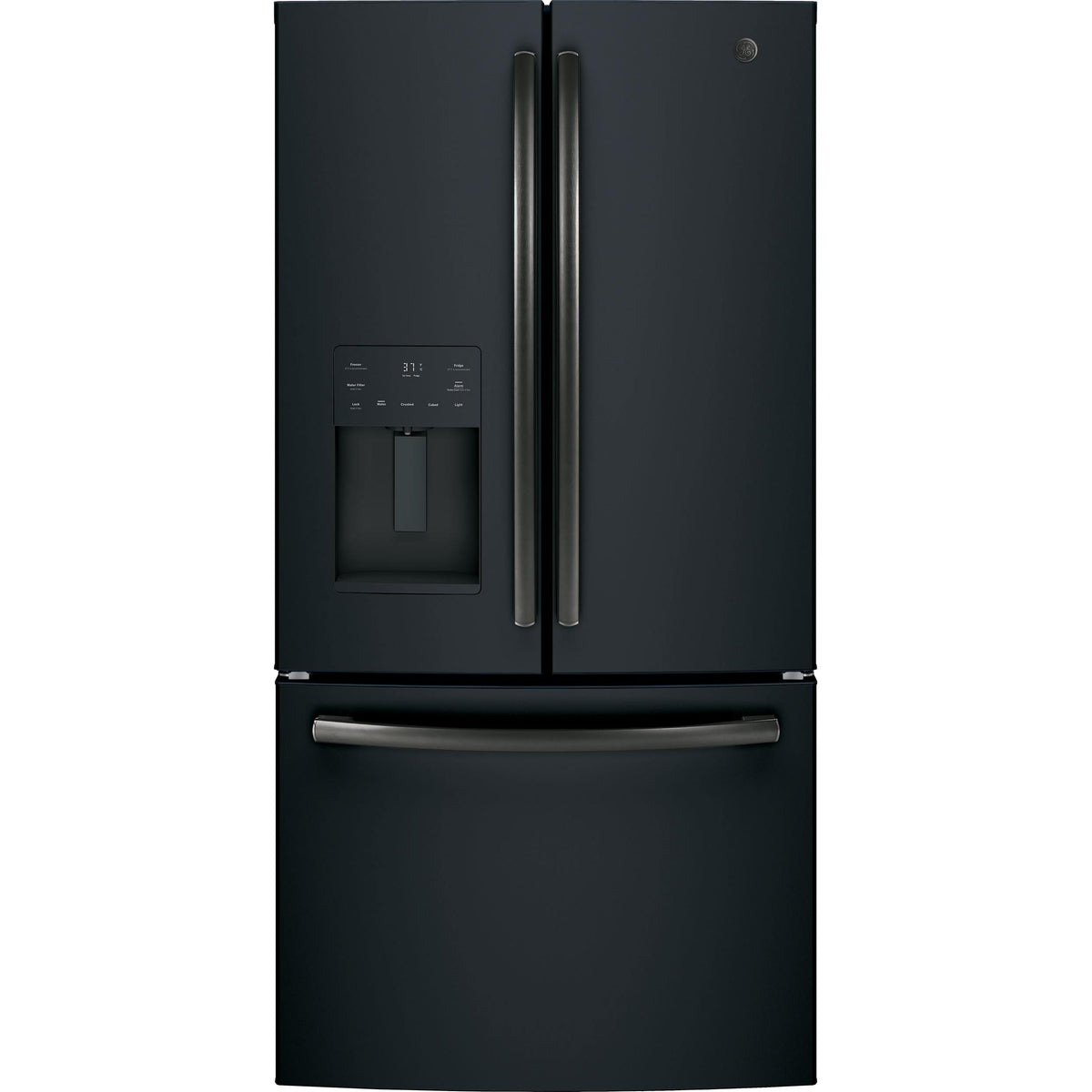  GE 36-inch, 25.6 cu.ft. Freestanding French 3-Door Refrigerator with Multiflow Air System GFE26JEMDS IMAGE 1
