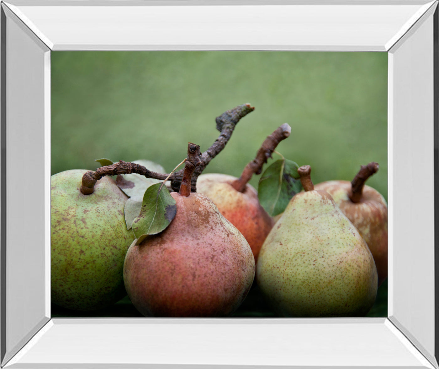 Mirrored Frame Comice Pear I By Rachel Perry