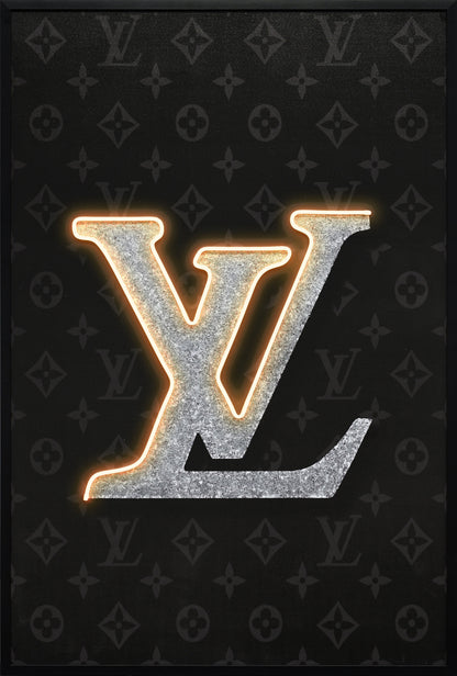 Luminous Monogram Hand-Embellished LED Canvas in Frame