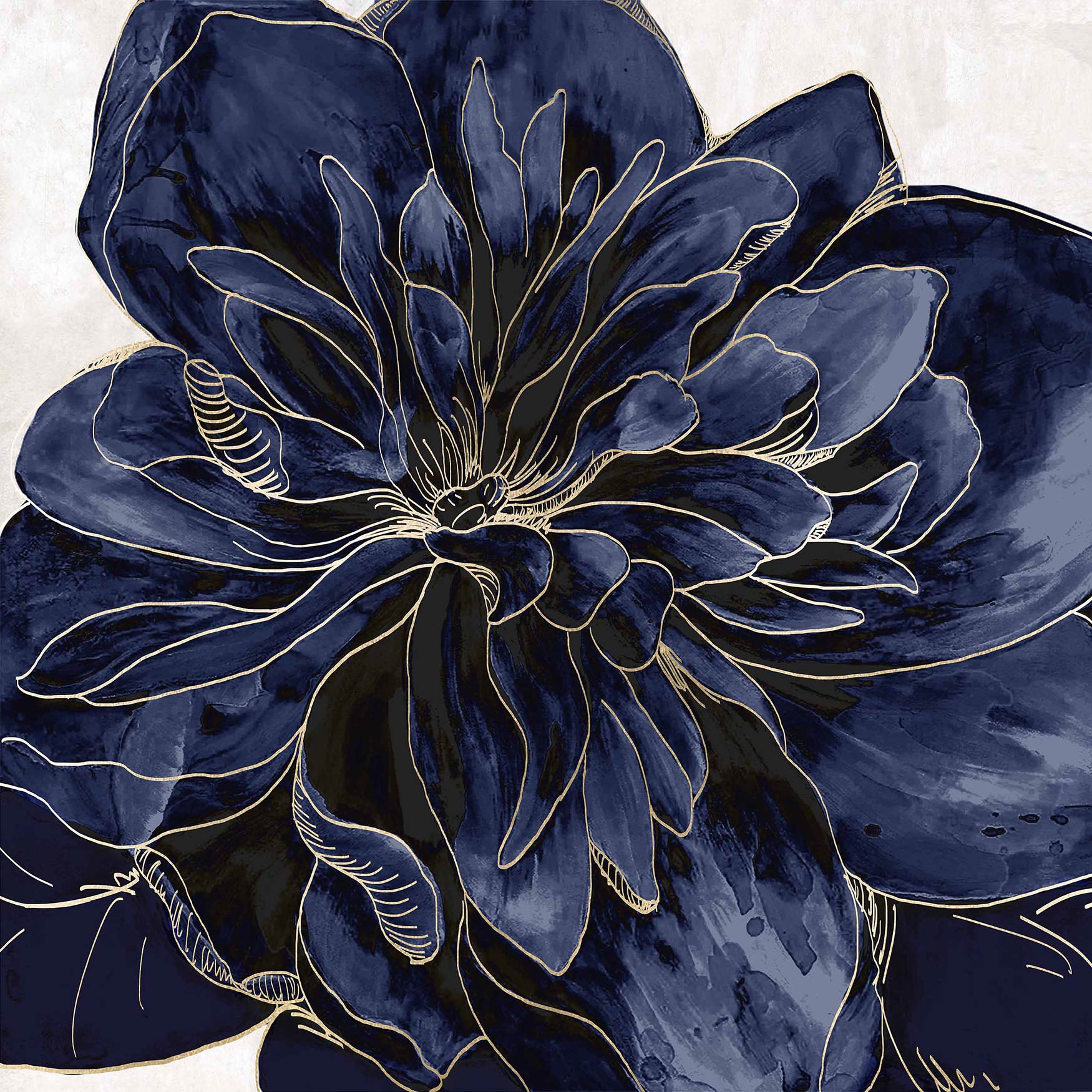 ''Blue Flower'' Tempered Glass