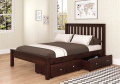 Contempo Mission Cappuccino Bed with Dual Underbed Drawers
