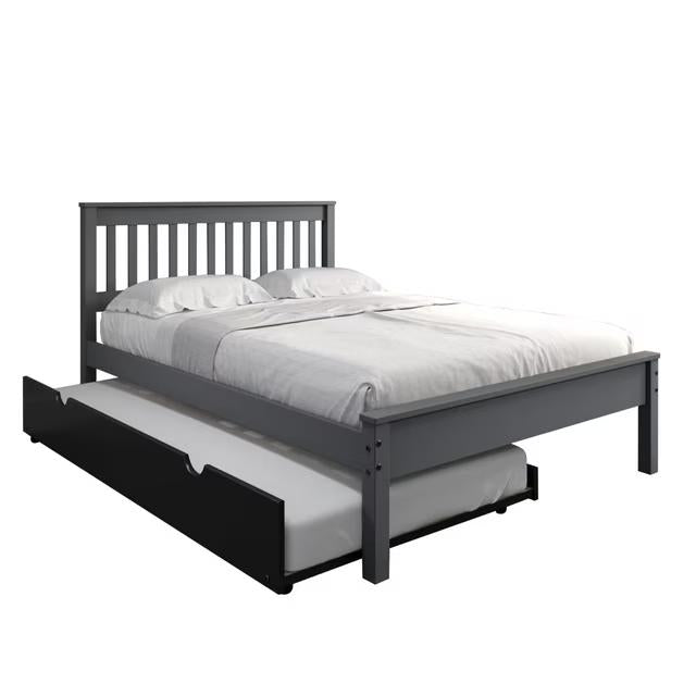 Contempo Mission Dark Grey Bed with Twin Black Trundle