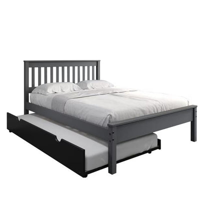 Contempo Mission Dark Grey Bed with Twin Black Trundle