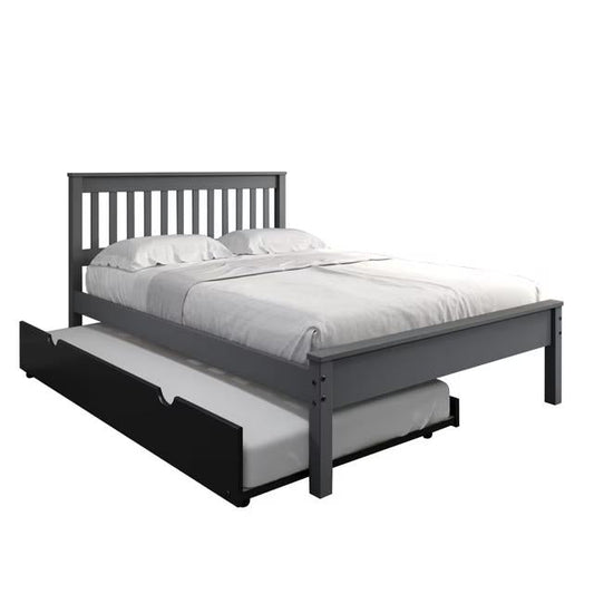 Contempo Mission Dark Grey Bed with Twin Black Trundle