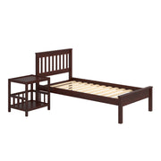 Contempo Mission Cappuccino Bed with Best Friend Nightstand Pet End Table