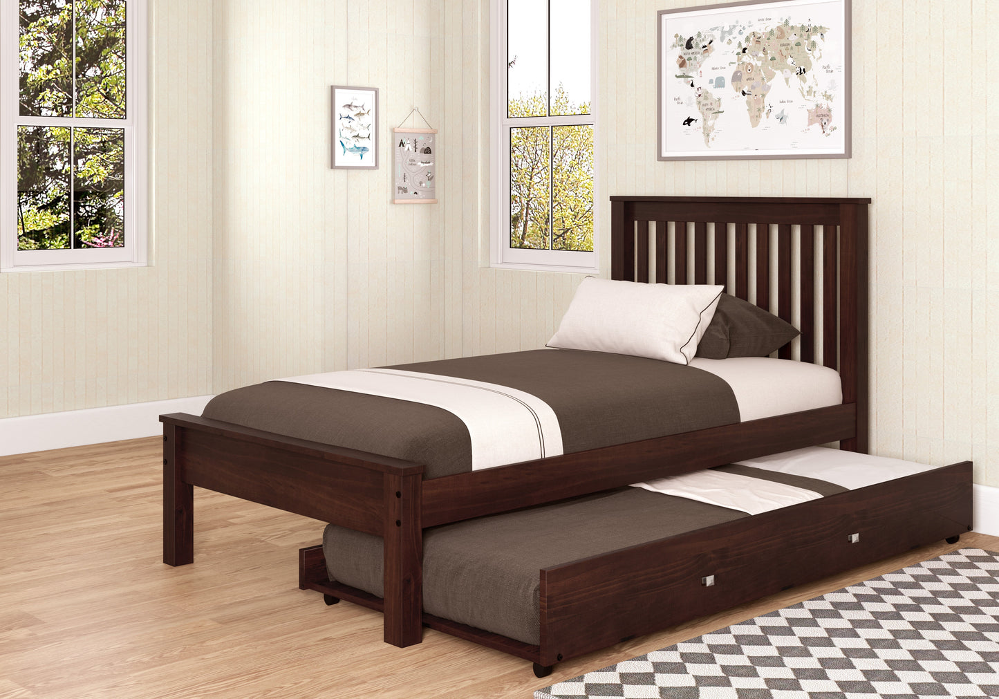 Contempo Mission Cappuccino Bed with Trundle