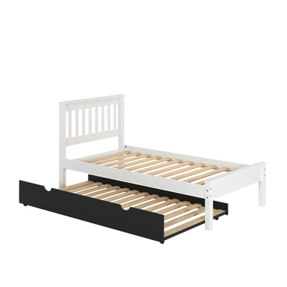 Contempo Mission White Bed with Black Trundle