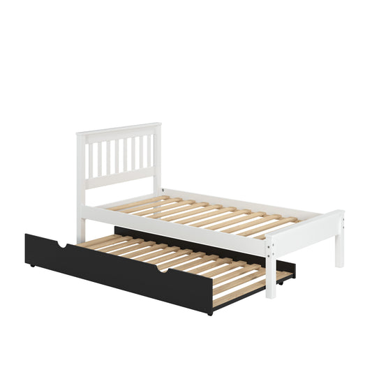 Contempo Mission White Bed with Black Trundle