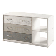 Panel Rustic White & Grey 3 Drawer Chest and Shelf