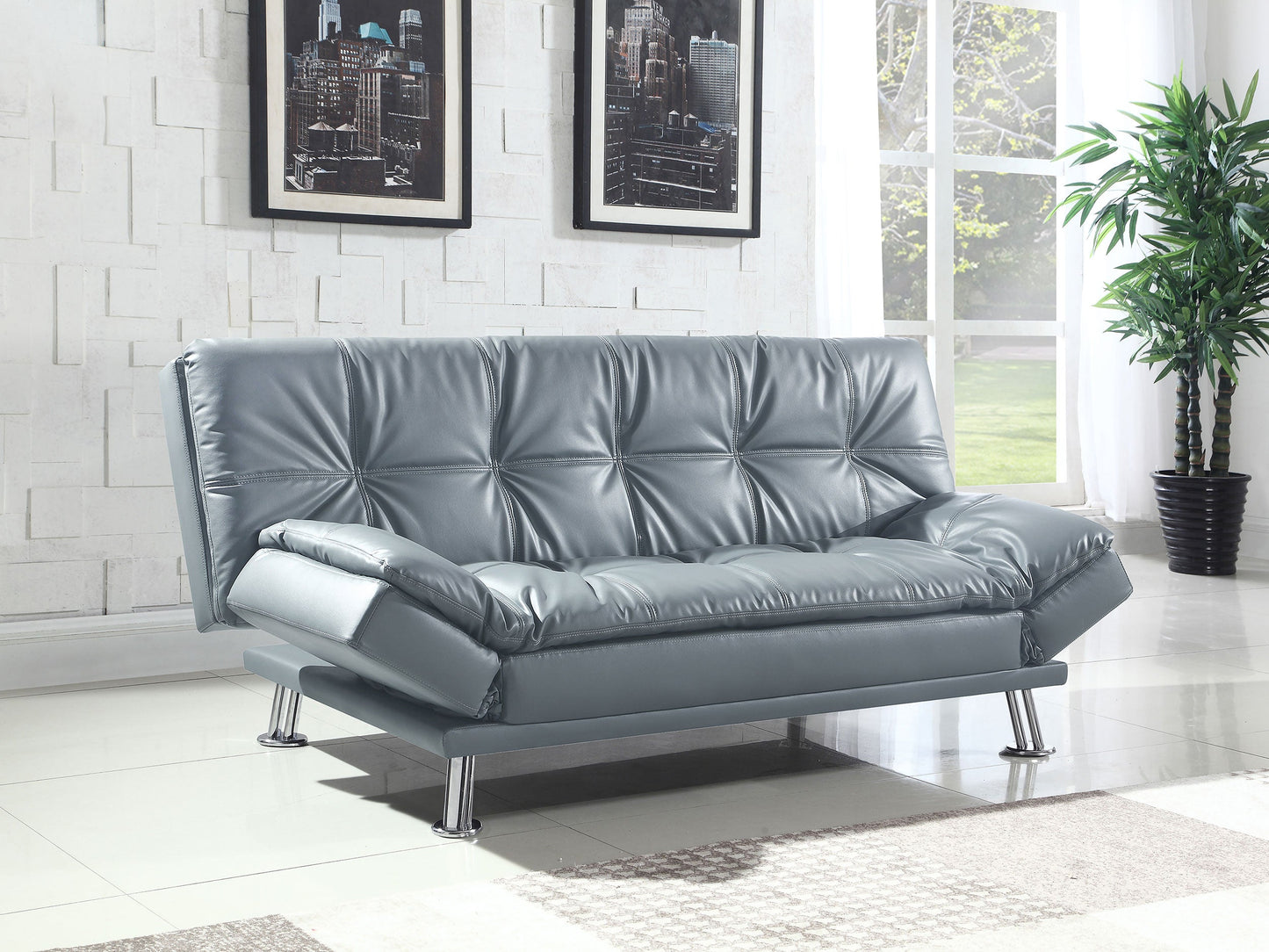 Dilleston Upholstered Tufted Convertible Sofa Bed Black