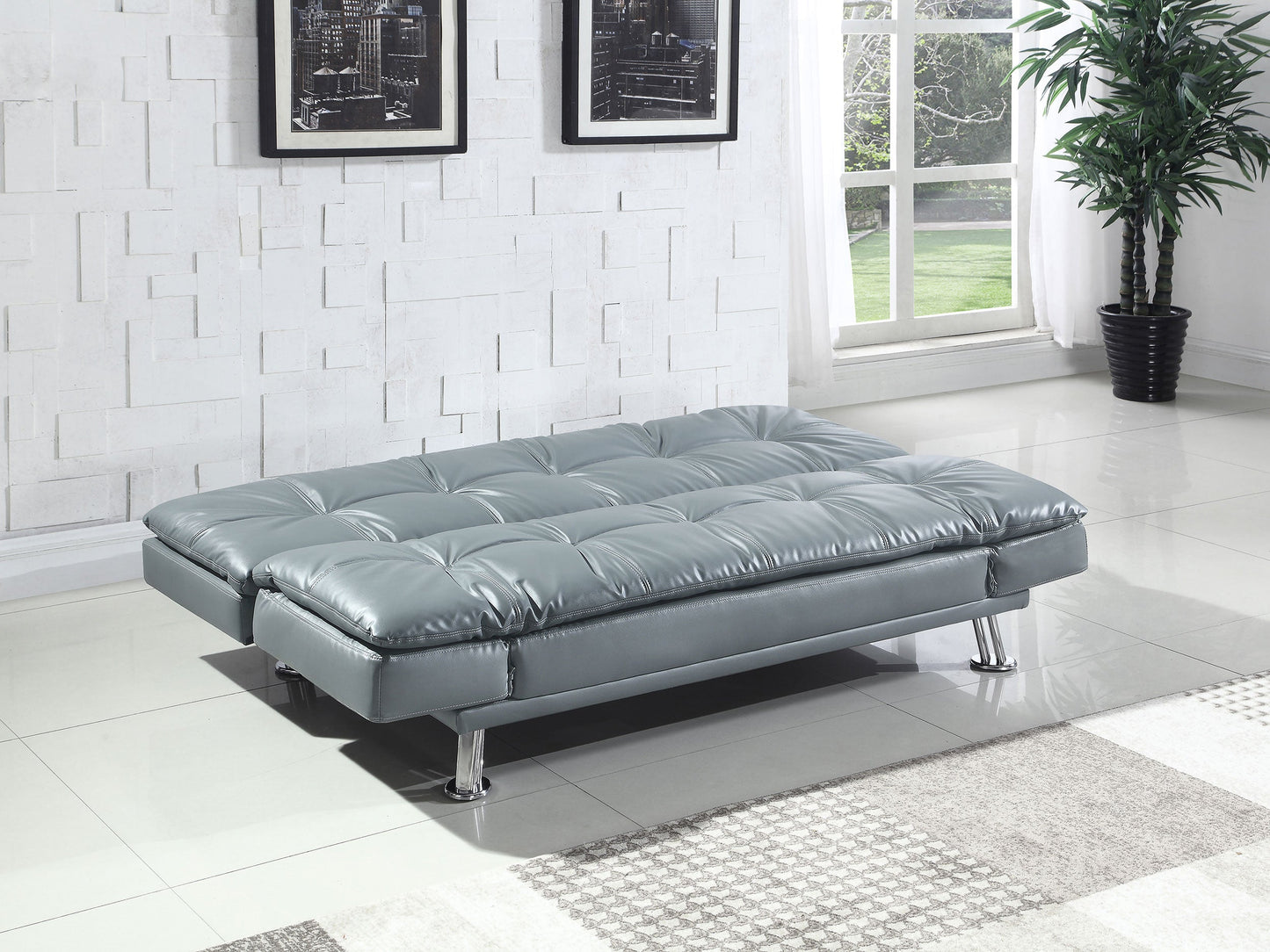 Dilleston Upholstered Tufted Convertible Sofa Bed Black